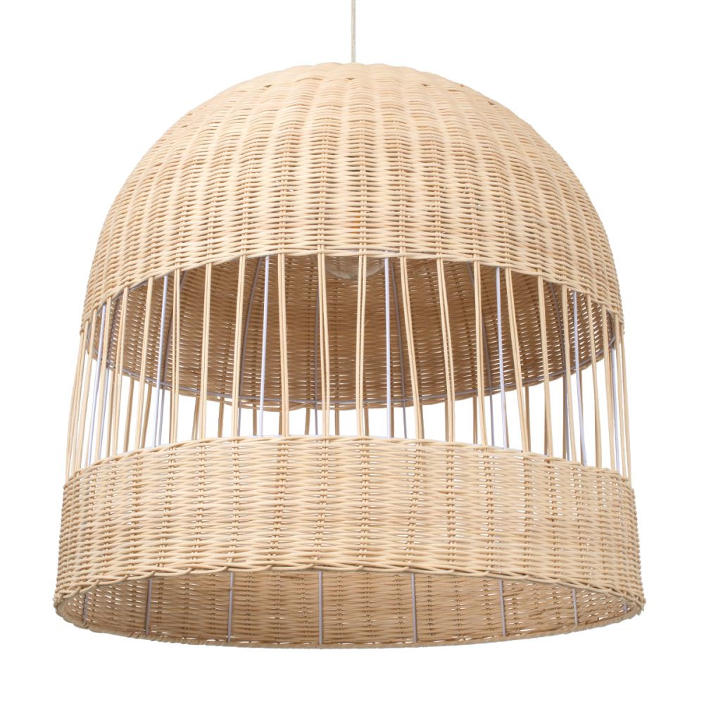 GLOBOSTAR® LUCIA 01726 Boho Κρεμαστό Φωτιστικό Οροφής με Ντουί 1 x E27 AC 220-240V IP20 - Μπεζ - Μ60 x Π60 x Y60cm