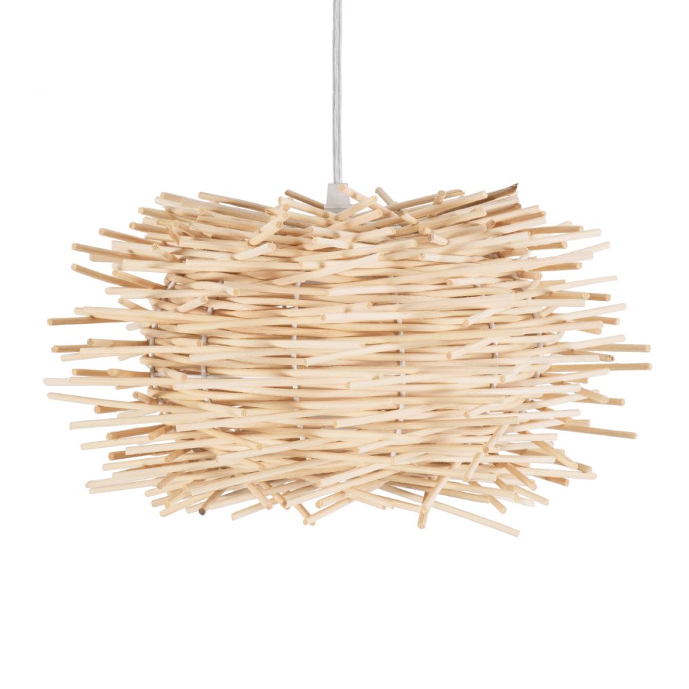 GLOBOSTAR® MINORCA 01729 Boho Κρεμαστό Φωτιστικό Οροφής με Ντουί 1 x E27 AC 220-240V IP20 - Μπεζ - Μ30 x Π30 x Υ18cm