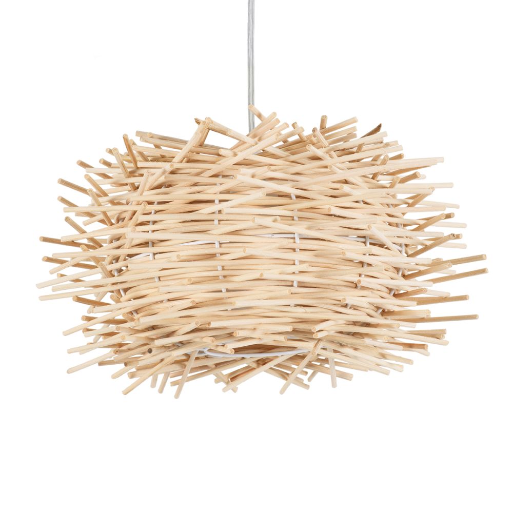 GLOBOSTAR® MINORCA 01729 Boho Κρεμαστό Φωτιστικό Οροφής με Ντουί 1 x E27 AC 220-240V IP20 - Μπεζ - Μ30 x Π30 x Υ18cm