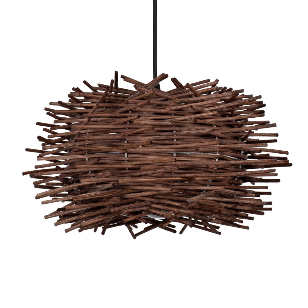 GLOBOSTAR® MINORCA 01732 Boho Κρεμαστό Φωτιστικό Οροφής με Ντουί 1 x E27 AC 220-240V IP20 - Καφέ - Μ30 x Π30 x Υ18cm