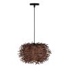 GLOBOSTAR® MINORCA 01732 Boho Κρεμαστό Φωτιστικό Οροφής με Ντουί 1 x E27 AC 220-240V IP20 - Καφέ - Μ30 x Π30 x Υ18cm