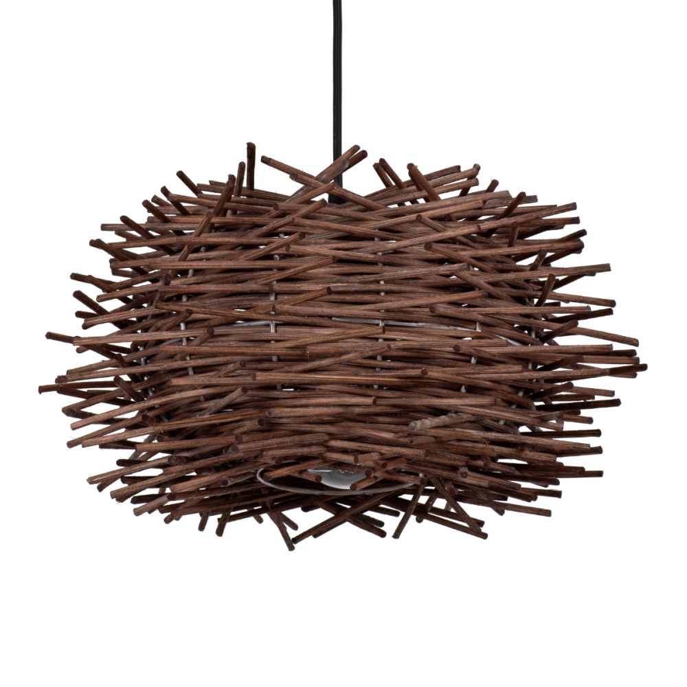 GLOBOSTAR® MINORCA 01732 Boho Κρεμαστό Φωτιστικό Οροφής με Ντουί 1 x E27 AC 220-240V IP20 - Καφέ - Μ30 x Π30 x Υ18cm