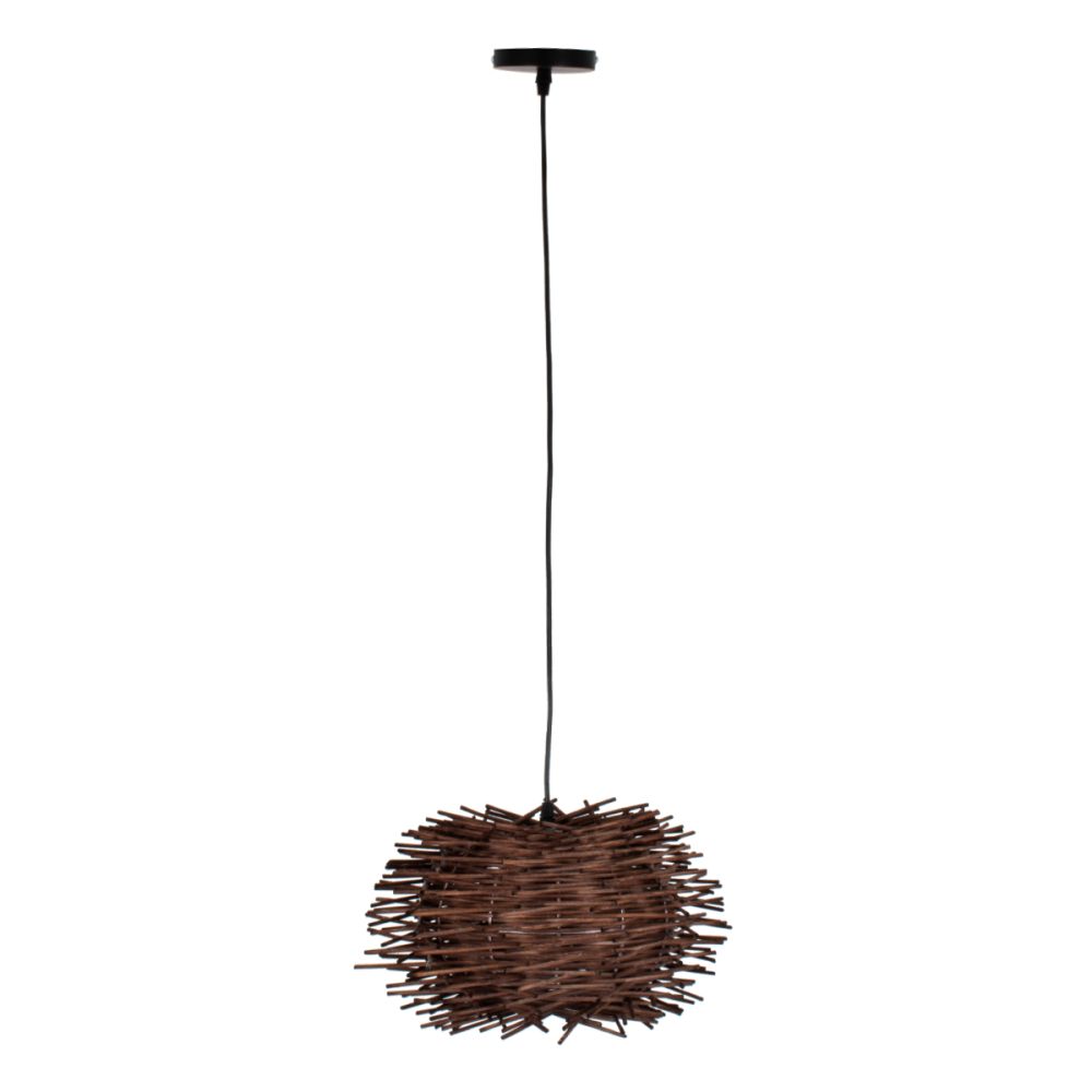 GLOBOSTAR® MINORCA 01733 Boho Κρεμαστό Φωτιστικό Οροφής με Ντουί 1 x E27 AC 220-240V IP20 - Καφέ - Μ35 x Π35 x Υ23cm