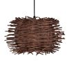 GLOBOSTAR® MINORCA 01733 Boho Κρεμαστό Φωτιστικό Οροφής με Ντουί 1 x E27 AC 220-240V IP20 - Καφέ - Μ35 x Π35 x Υ23cm
