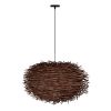 GLOBOSTAR® MINORCA 01734 Boho Κρεμαστό Φωτιστικό Οροφής με Ντουί 1 x E27 AC 220-240V IP20 - Καφέ - Μ60 x Π60 x Y35cm