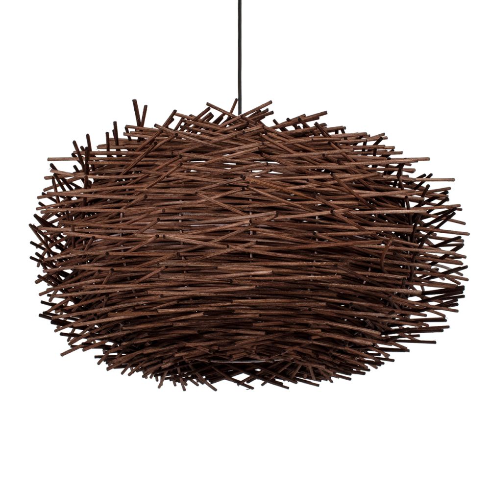 GLOBOSTAR® MINORCA 01734 Boho Κρεμαστό Φωτιστικό Οροφής με Ντουί 1 x E27 AC 220-240V IP20 - Καφέ - Μ60 x Π60 x Y35cm