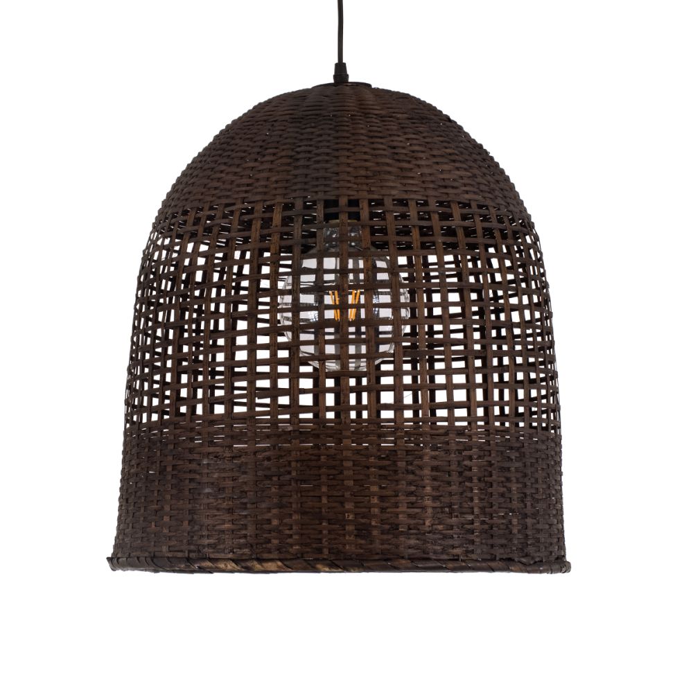 GLOBOSTAR® BORA-BORA 01736 Boho Κρεμαστό Φωτιστικό Οροφής με Ντουί 1 x E27 AC 220-240V IP20 - Καφέ - Μ42 x Π42 x Y44cm