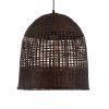 GLOBOSTAR® BORA-BORA 01736 Boho Κρεμαστό Φωτιστικό Οροφής με Ντουί 1 x E27 AC 220-240V IP20 - Καφέ - Μ42 x Π42 x Y44cm