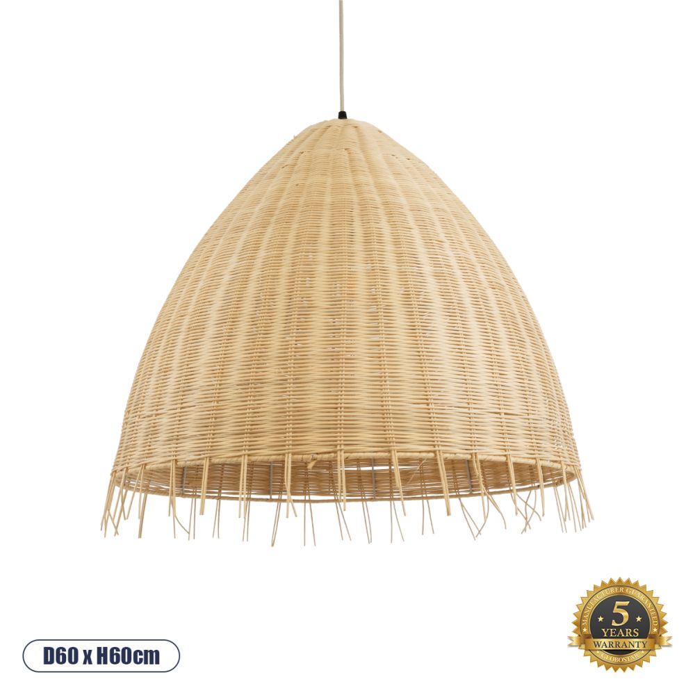 GLOBOSTAR® AQUATIC 01743 Boho Κρεμαστό Φωτιστικό Οροφής με Ντουί 1 x E27 AC 220-240V IP20 - Μπεζ - Μ60 x Π60 x Υ60cm