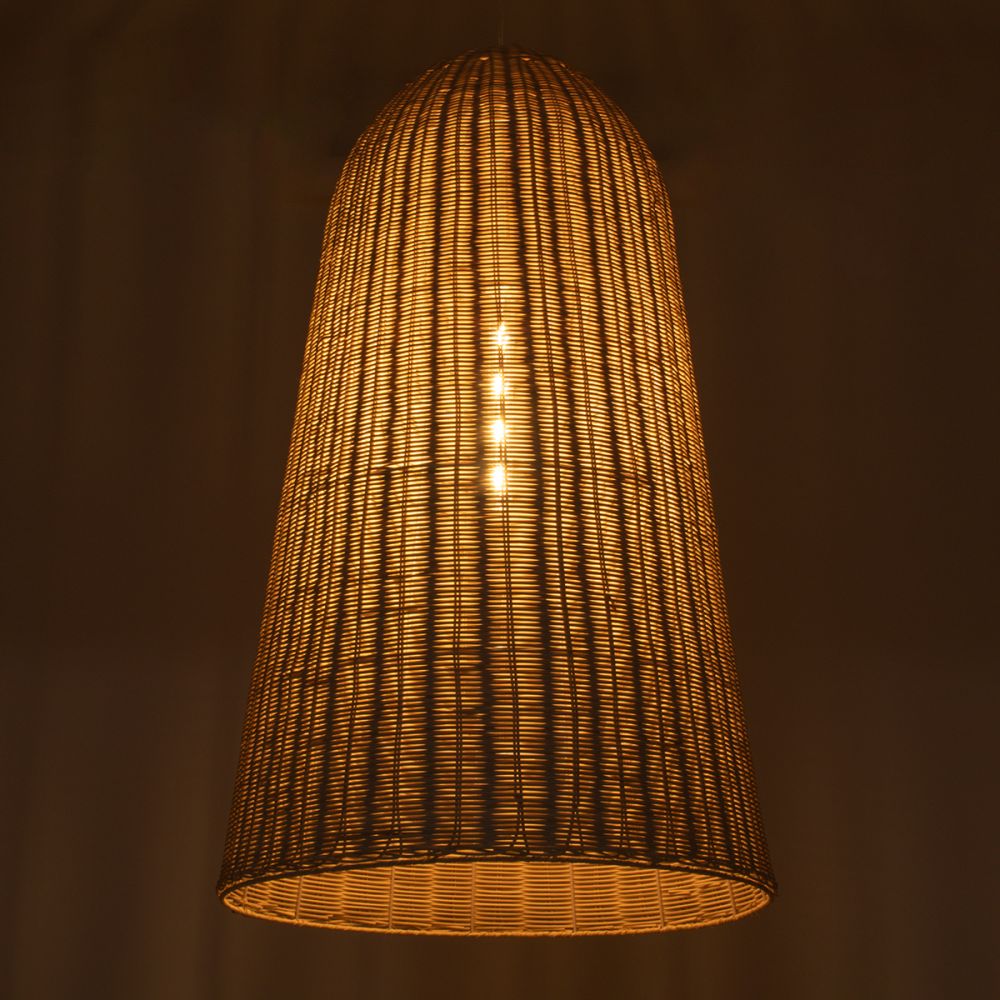 GLOBOSTAR® FAROL 01746 Boho Κρεμαστό Φωτιστικό Οροφής με Ντουί 1 x E27 AC 220-240V IP20 - Μπεζ - Μ60 x Π60 x Y100cm