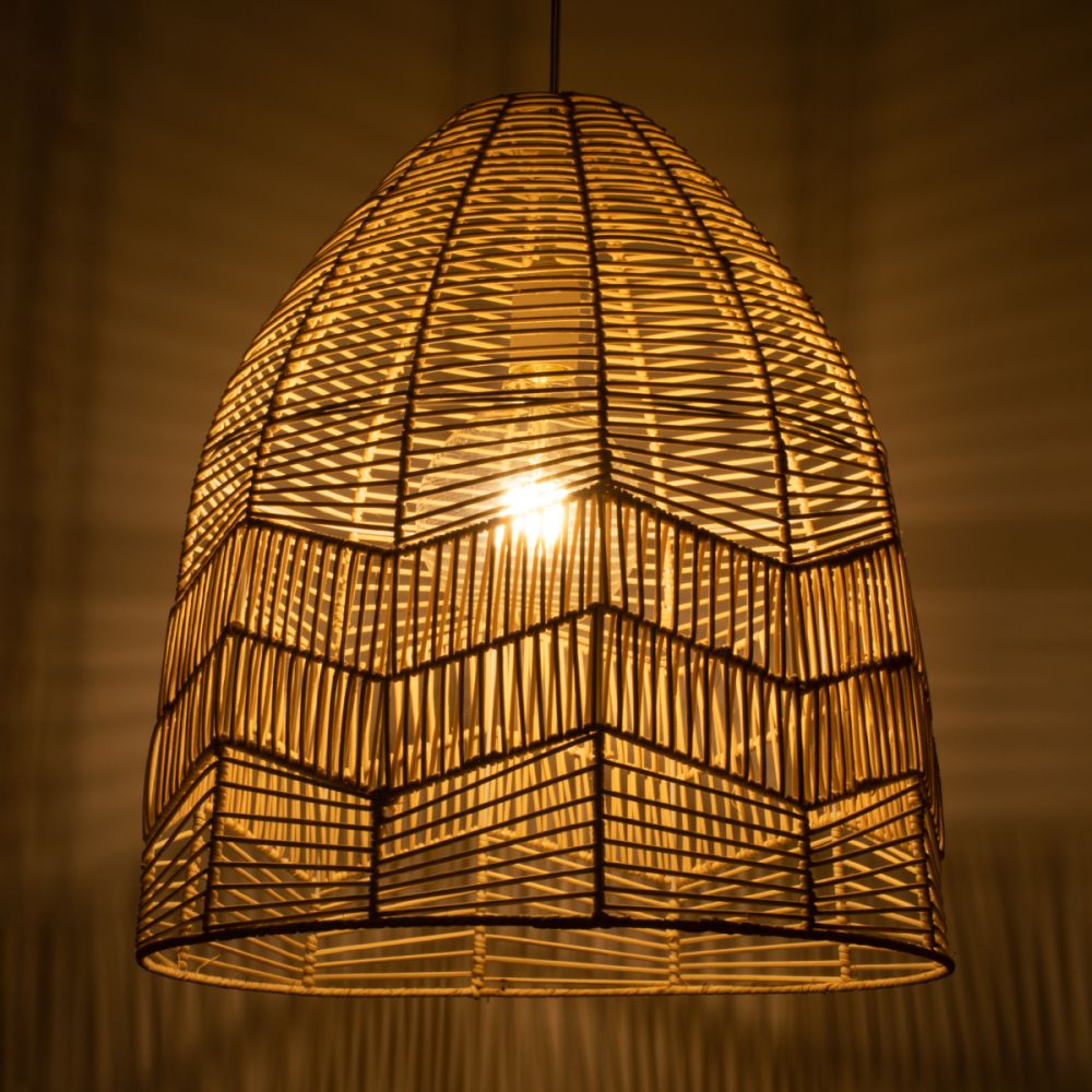 GLOBOSTAR® ALOHA 01751 Boho Κρεμαστό Φωτιστικό Οροφής με Ντουί 1 x E27 AC 220-240V IP20 - Μπεζ - Μ45 x Π45 x Υ48cm
