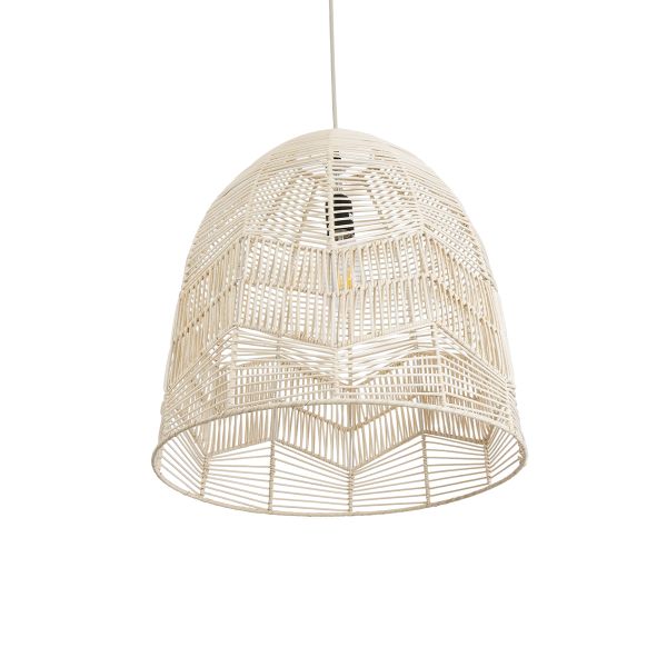 GLOBOSTAR® ALOHA 01751 Boho Κρεμαστό Φωτιστικό Οροφής με Ντουί 1 x E27 AC 220-240V IP20 - Μπεζ - Μ45 x Π45 x Υ48cm