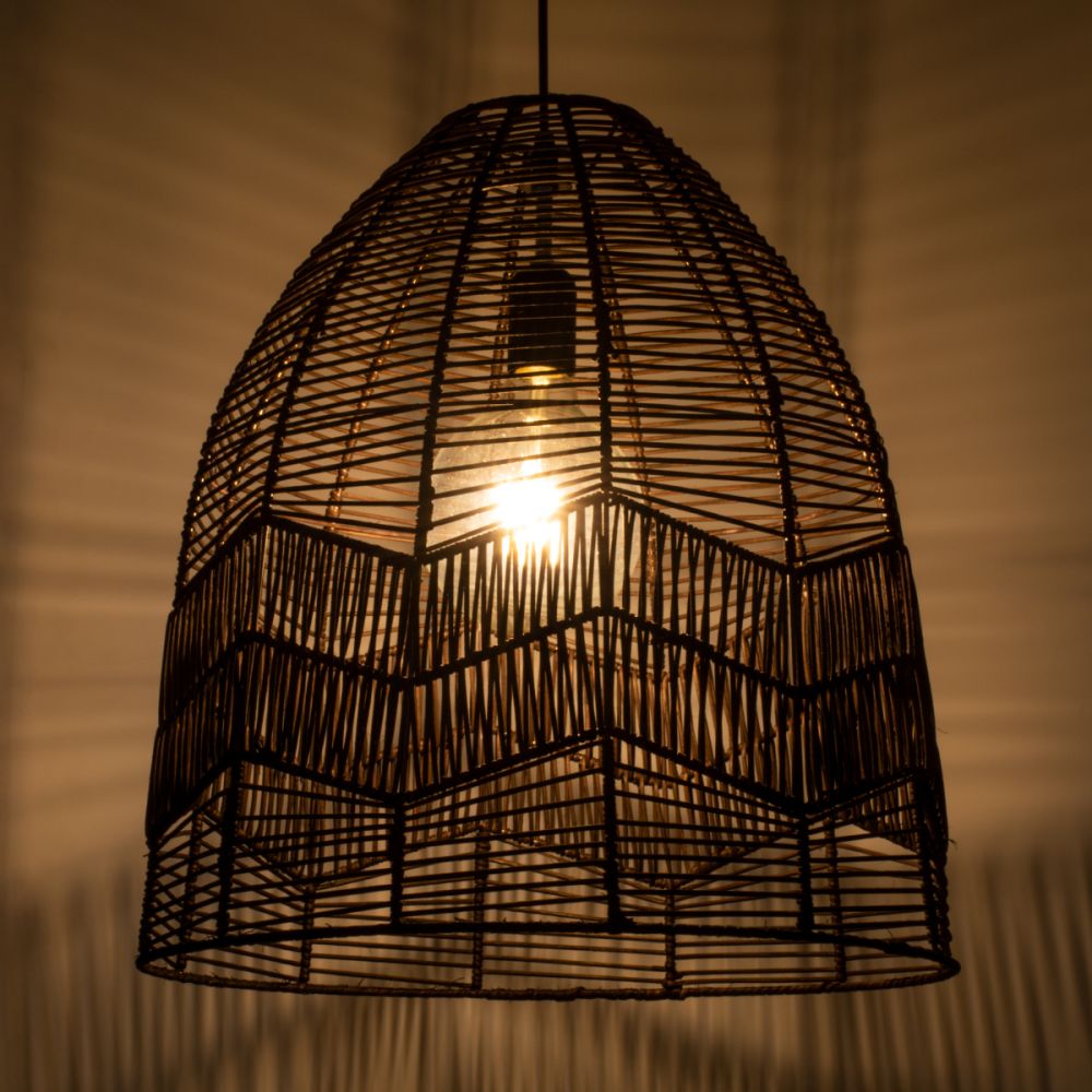 GLOBOSTAR® ALOHA 01752 Boho Κρεμαστό Φωτιστικό Οροφής με Ντουί 1 x E27 AC 220-240V IP20 - Καφέ - Μ45 x Π45 x Υ48cm