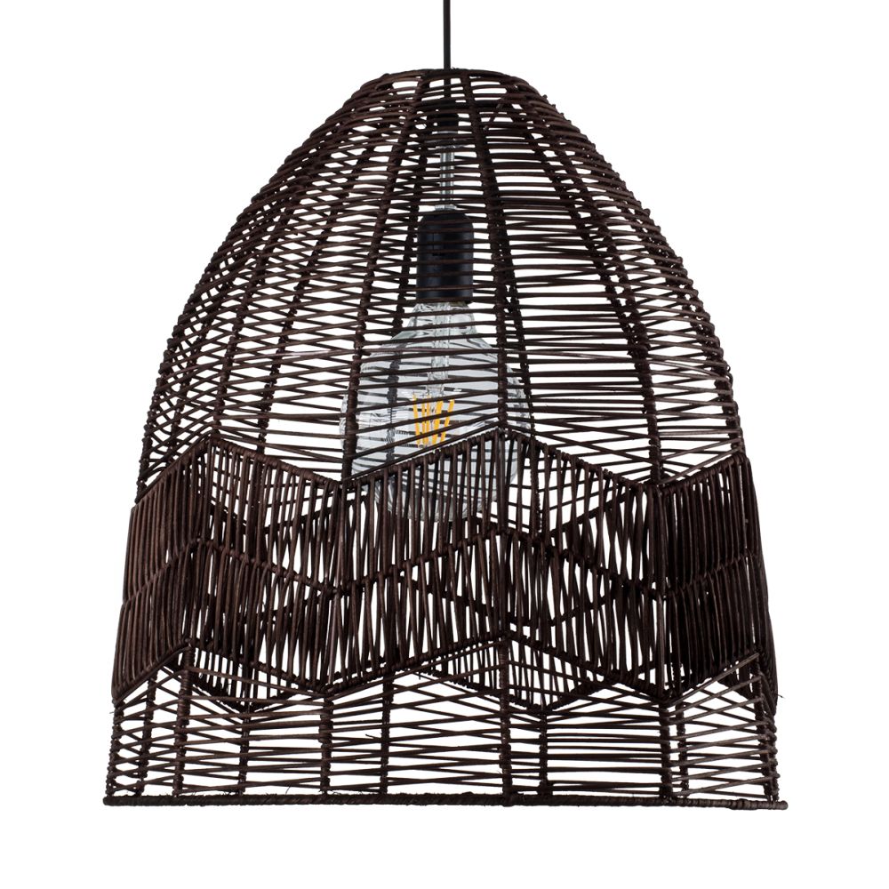 GLOBOSTAR® ALOHA 01752 Boho Κρεμαστό Φωτιστικό Οροφής με Ντουί 1 x E27 AC 220-240V IP20 - Καφέ - Μ45 x Π45 x Υ48cm