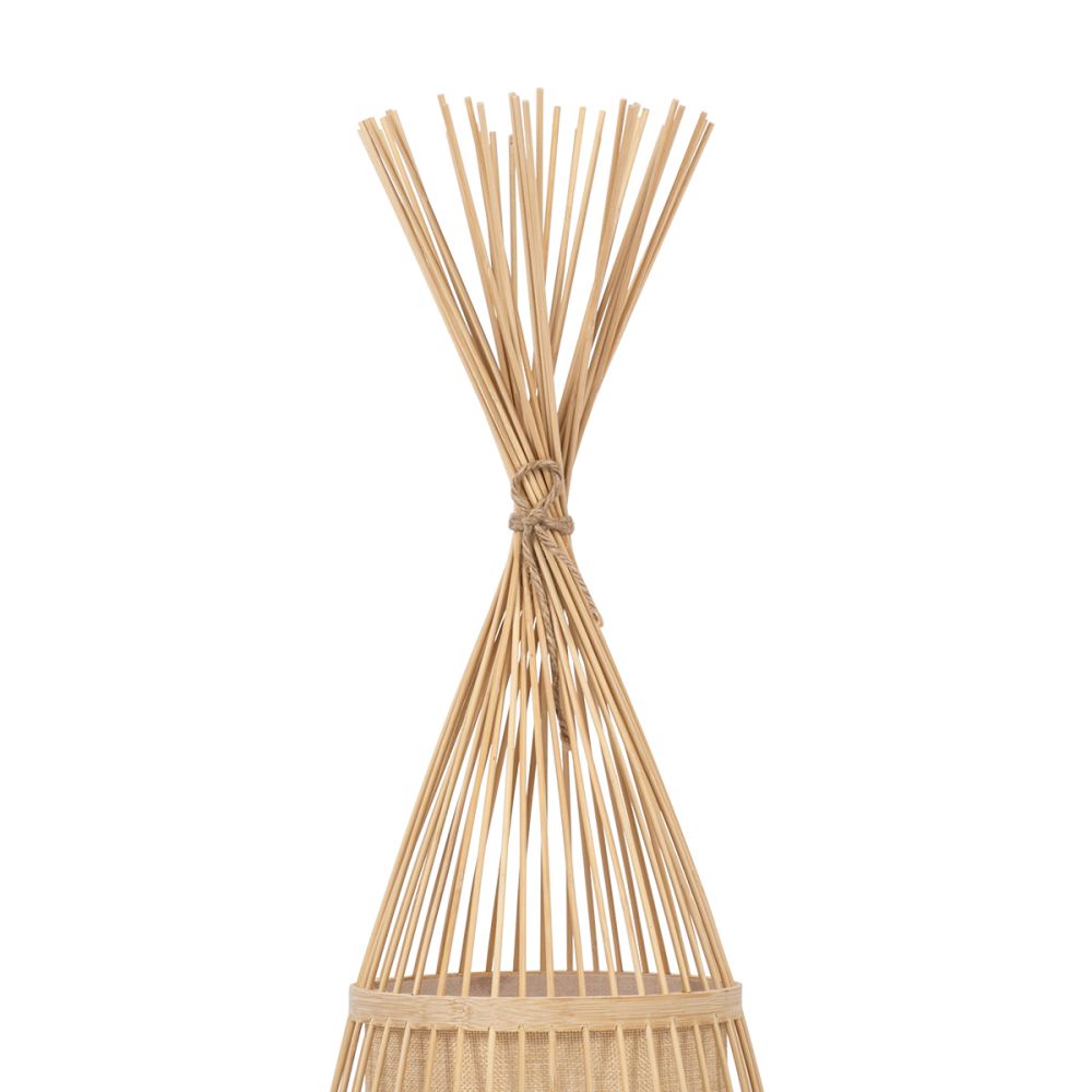 GLOBOSTAR® AZORES 01753 Boho Επιδαπέδιο Φωτιστικό με Ντουί 1 x E27 AC 220-240V IP20 - Μπεζ - Μ30 x Π30 x Υ90cm