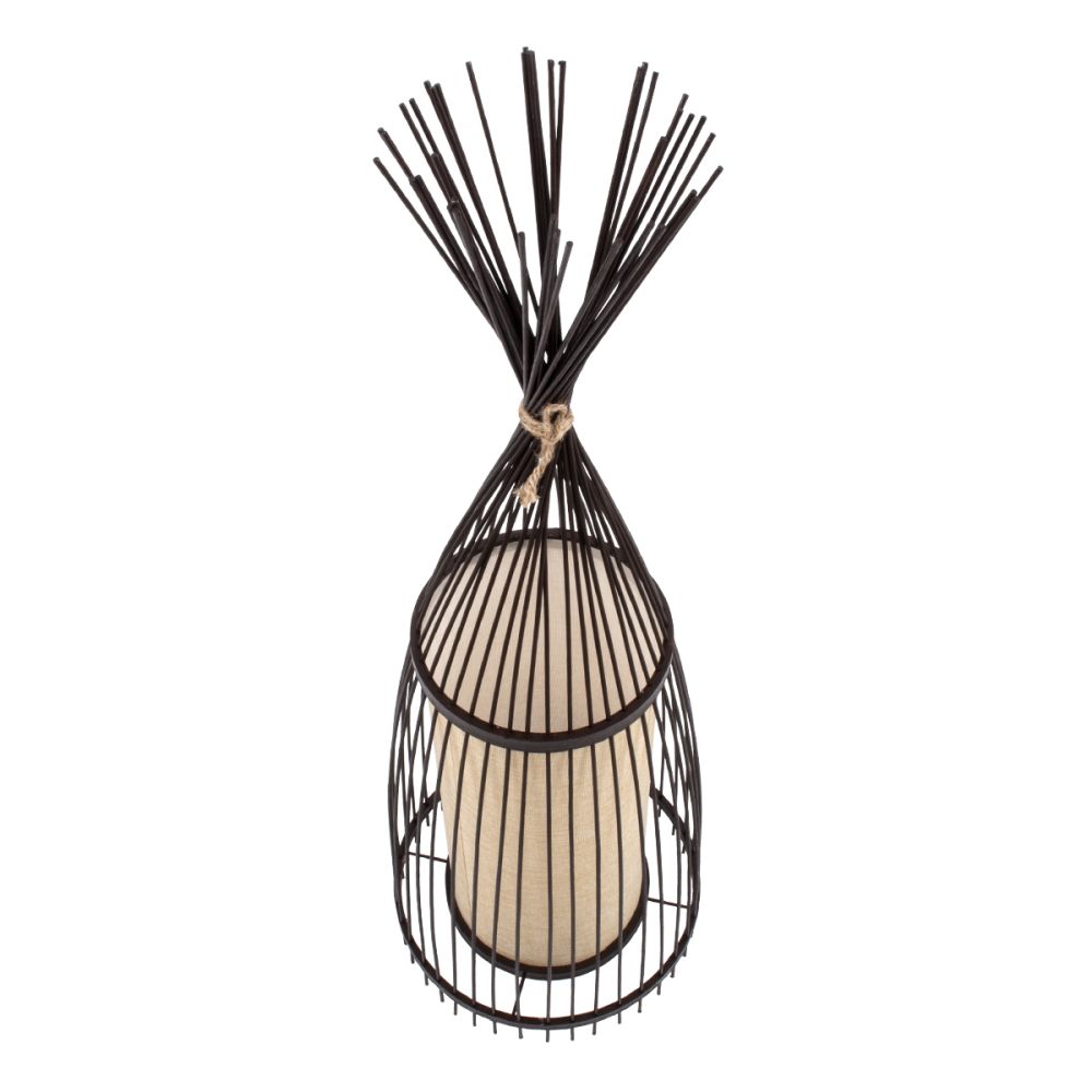 GLOBOSTAR® AZORES 01754 Boho Επιδαπέδιο Φωτιστικό με Ντουί 1 x E27 AC 220-240V IP20 - Καφέ & Μπεζ - Μ30 x Π30 x Υ90cm