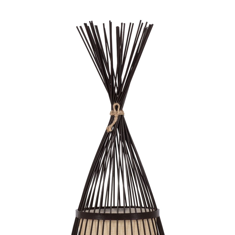 GLOBOSTAR® AZORES 01754 Boho Επιδαπέδιο Φωτιστικό με Ντουί 1 x E27 AC 220-240V IP20 - Καφέ & Μπεζ - Μ30 x Π30 x Υ90cm