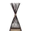 GLOBOSTAR® AZORES 01754 Boho Επιδαπέδιο Φωτιστικό με Ντουί 1 x E27 AC 220-240V IP20 - Καφέ & Μπεζ - Μ30 x Π30 x Υ90cm