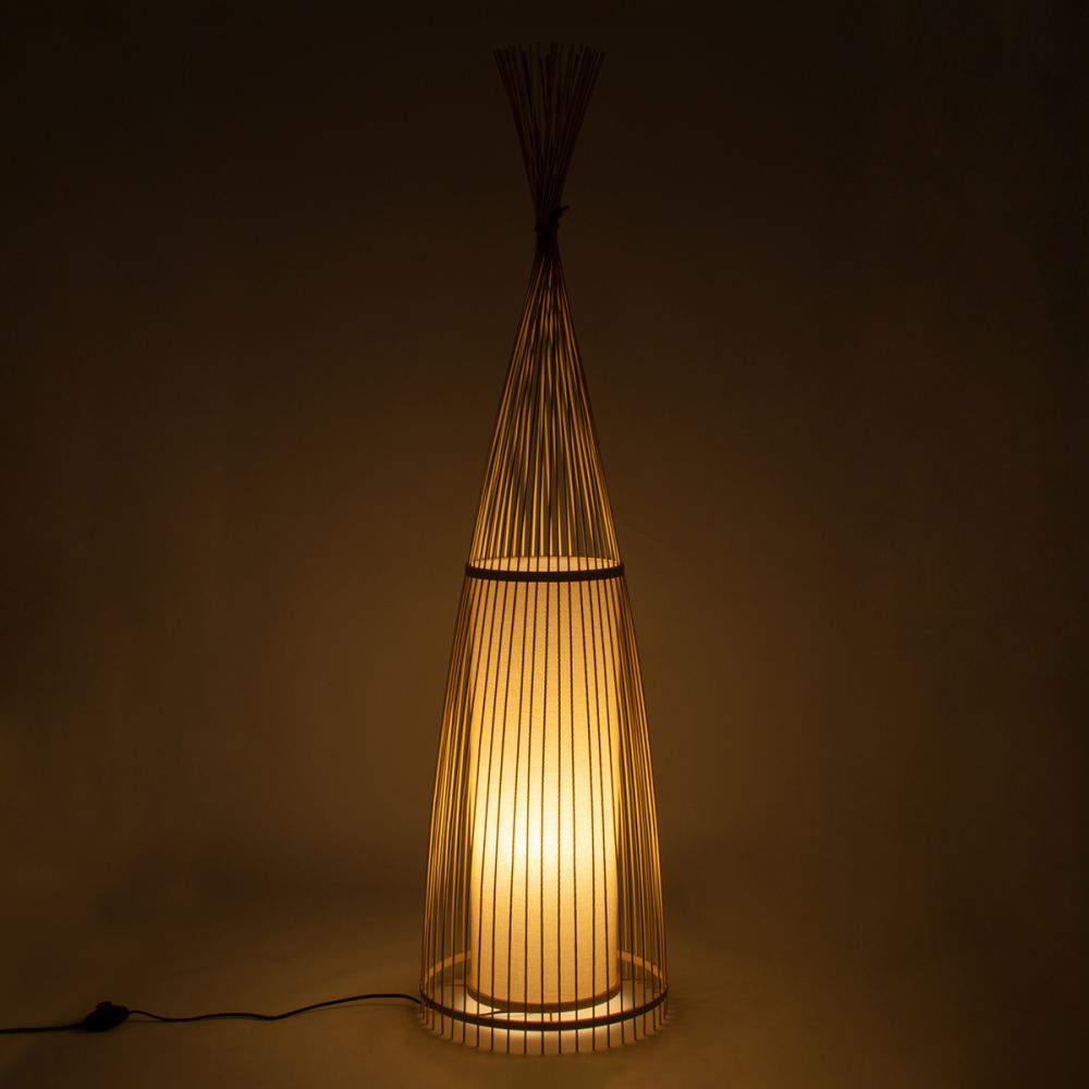 GLOBOSTAR® AZORES 01755 Boho Επιδαπέδιο Φωτιστικό με Ντουί 1 x E27 AC 220-240V IP20 - Μπεζ - Μ40 x Π40 x Υ150cm