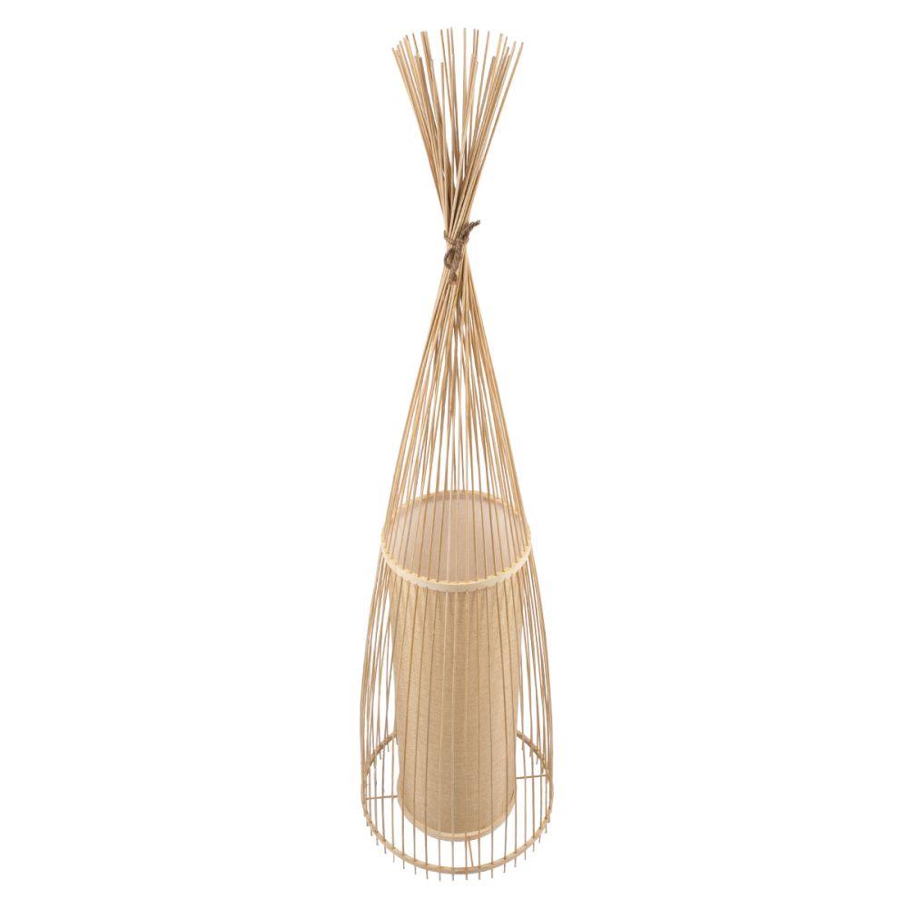 GLOBOSTAR® AZORES 01755 Boho Επιδαπέδιο Φωτιστικό με Ντουί 1 x E27 AC 220-240V IP20 - Μπεζ - Μ40 x Π40 x Υ150cm