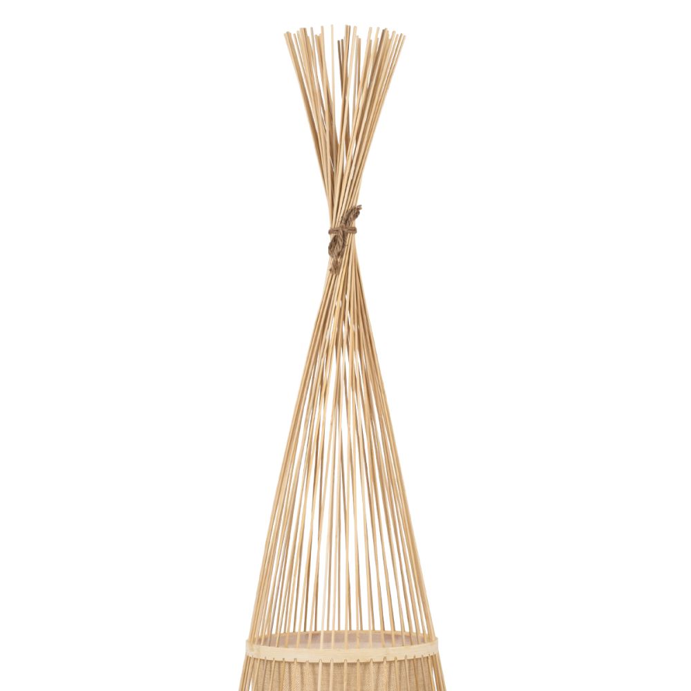 GLOBOSTAR® AZORES 01755 Boho Επιδαπέδιο Φωτιστικό με Ντουί 1 x E27 AC 220-240V IP20 - Μπεζ - Μ40 x Π40 x Υ150cm
