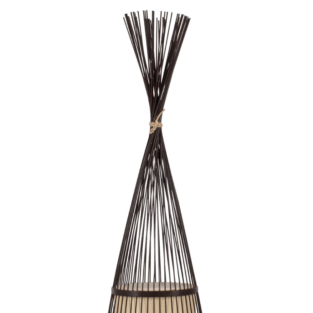 GLOBOSTAR® AZORES 01756 Boho Επιδαπέδιο Φωτιστικό με Ντουί 1 x E27 AC 220-240V IP20 - Καφέ & Μπεζ - Μ40 x Π40 x Υ150cm