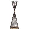 GLOBOSTAR® AZORES 01756 Boho Επιδαπέδιο Φωτιστικό με Ντουί 1 x E27 AC 220-240V IP20 - Καφέ & Μπεζ - Μ40 x Π40 x Υ150cm