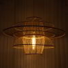 GLOBOSTAR® BALI 01758 Boho Κρεμαστό Φωτιστικό Οροφής με Ντουί 1 x E27 AC 220-240V IP20 - Μπεζ - Μ100 x Π100 x Υ60cm