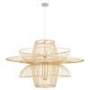 GLOBOSTAR® BALI 01758 Boho Κρεμαστό Φωτιστικό Οροφής με Ντουί 1 x E27 AC 220-240V IP20 - Μπεζ - Μ100 x Π100 x Υ60cm