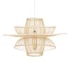 GLOBOSTAR® BALI 01758 Boho Κρεμαστό Φωτιστικό Οροφής με Ντουί 1 x E27 AC 220-240V IP20 - Μπεζ - Μ100 x Π100 x Υ60cm