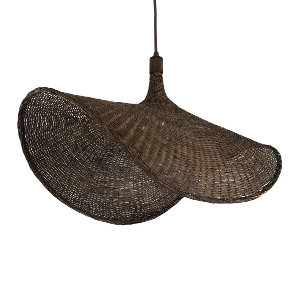 GLOBOSTAR® CUBA 01768 Boho Κρεμαστό Φωτιστικό Οροφής με Ντουί 1 x E27 AC 220-240V IP20 - Καφέ - Μ80 x Π80 x Υ49cm