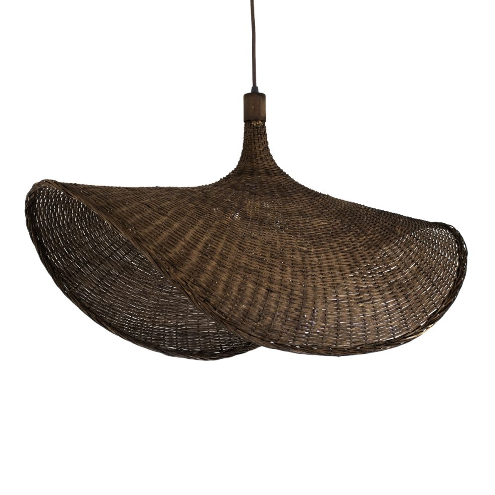 GLOBOSTAR® CUBA 01768 Boho Κρεμαστό Φωτιστικό Οροφής με Ντουί 1 x E27 AC 220-240V IP20 - Καφέ - Μ80 x Π80 x Υ49cm
