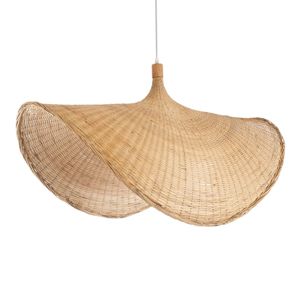 GLOBOSTAR® CUBA 01769 Boho Κρεμαστό Φωτιστικό Οροφής με Ντουί 1 x E27 AC 220-240V IP20 - Μπεζ - Μ100 x Π100 x Υ55cm