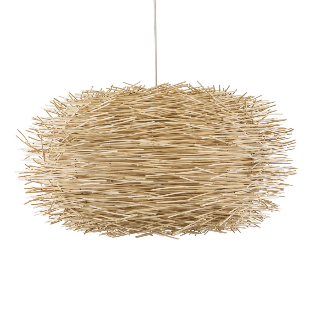 GLOBOSTAR® MINORCA 01786 Boho Κρεμαστό Φωτιστικό Οροφής με Ντουί 1 x E27 AC 220-240V IP20 - Μπεζ - Μ100 x Π100 x Υ45cm