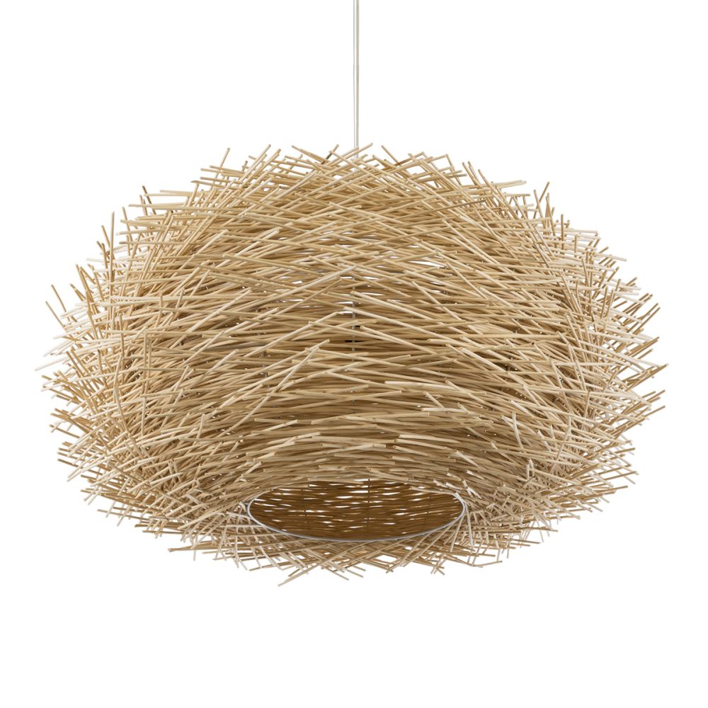 GLOBOSTAR® MINORCA 01786 Boho Κρεμαστό Φωτιστικό Οροφής με Ντουί 1 x E27 AC 220-240V IP20 - Μπεζ - Μ100 x Π100 x Υ45cm