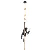 GLOBOSTAR® APES 01801 Μοντέρνο Κρεμαστό Φωτιστικό Οροφής με Ντουί 1 x E27 AC 220-240V IP20 - Μαύρο & Μπεζ - Μ26 x Π28 x Υ69cm