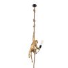 GLOBOSTAR® APES 01803 Μοντέρνο Κρεμαστό Φωτιστικό Οροφής με Ντουί 1 x E27 AC 220-240V IP20 - Χρυσό & Μπεζ - Μ26 x Π28 x Υ69cm