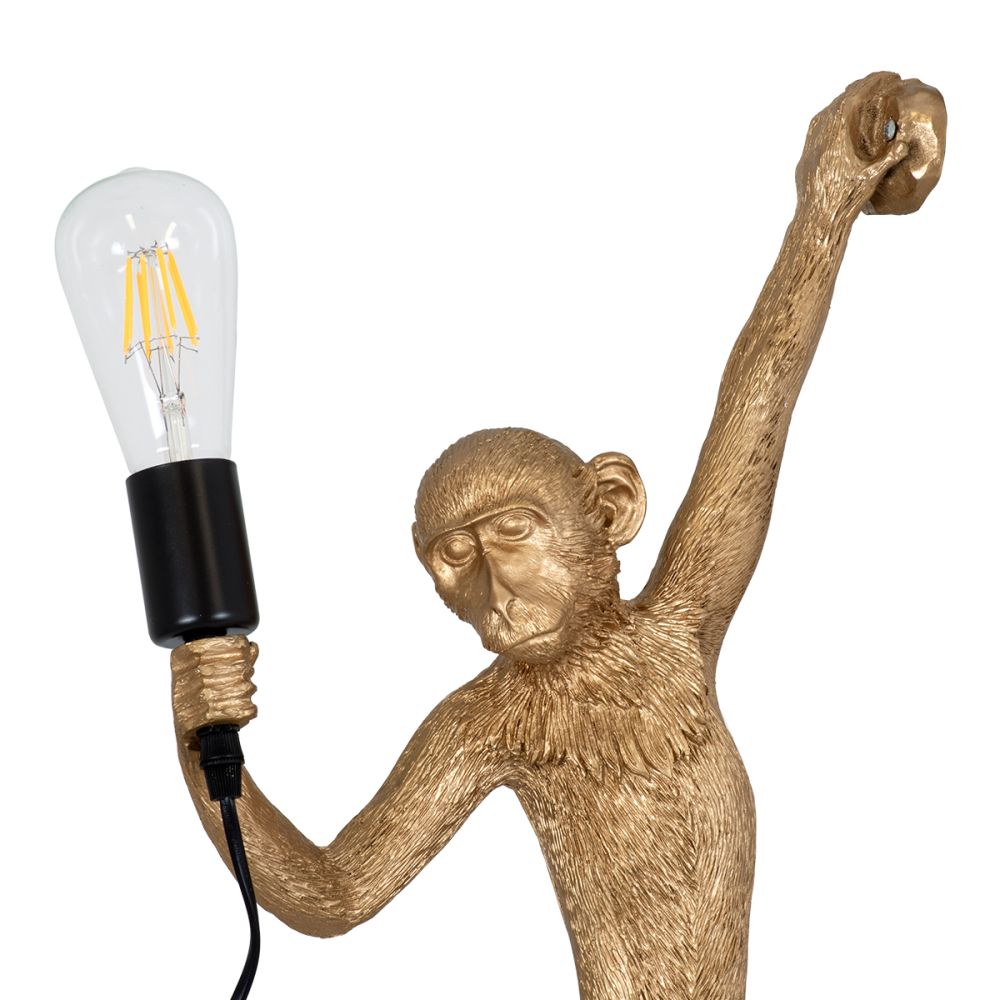 GLOBOSTAR® APES 01806 Μοντέρνο Φωτιστικό Τοίχου - Απλίκα με Ντουί 1 x E27 AC 220-240V IP20 - Χρυσό & Μαύρο - Μ34 x Π31 x Υ61cm