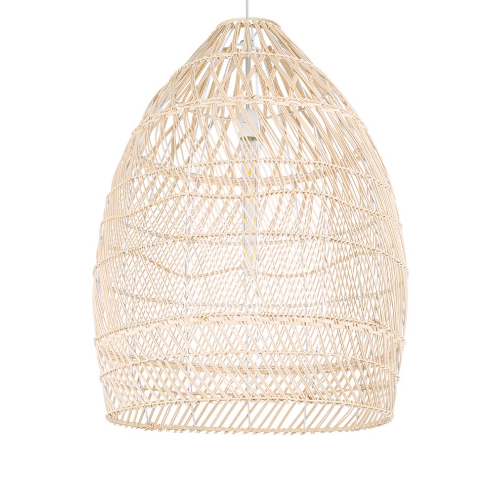 GLOBOSTAR® MALIBU 01810 Boho Κρεμαστό Φωτιστικό Οροφής με Ντουί 1 x E27 AC 220-240V IP20 - Μπεζ - Μ57 x Π57 x Υ75cm