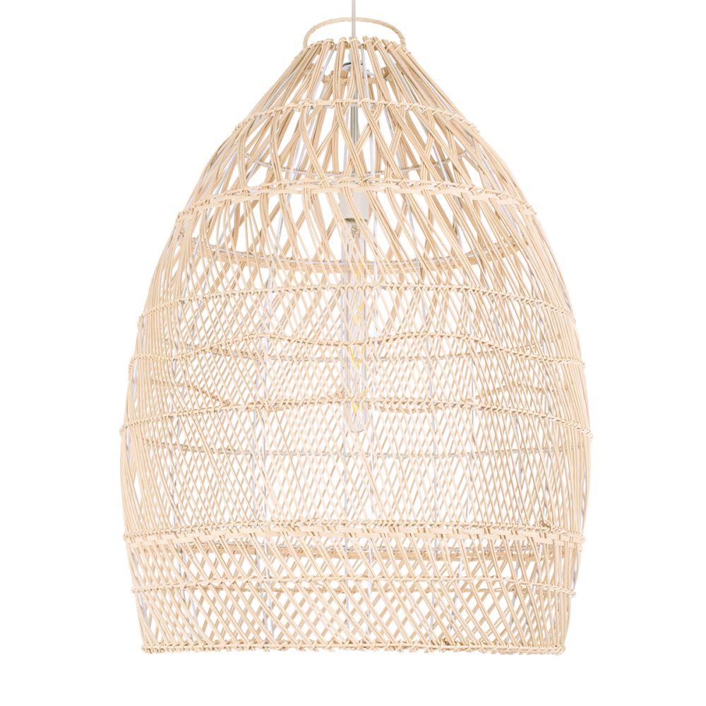 GLOBOSTAR® MALIBU 01810 Boho Κρεμαστό Φωτιστικό Οροφής με Ντουί 1 x E27 AC 220-240V IP20 - Μπεζ - Μ57 x Π57 x Υ75cm
