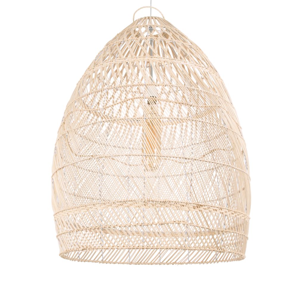 GLOBOSTAR® MALIBU 01811 Boho Κρεμαστό Φωτιστικό Οροφής με Ντουί 1 x E27 AC 220-240V IP20 - Μπεζ - Μ76 x Π76 x Υ100cm