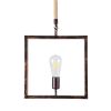 GLOBOSTAR® FRAISE 01814 Vintage Κρεμαστό Φωτιστικό Οροφής με Ντουί 1 x E27 AC 220-240V IP20 - Χάλκινο & Μπεζ - Μ32 x Π4 x Υ32cm