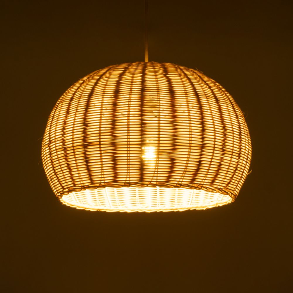 GLOBOSTAR® RAITO 01824 Boho Κρεμαστό Φωτιστικό Οροφής με Ντουί 1 x E27 AC 220-240V IP20 - Μπεζ - Μ40 x Π40 x Υ25cm