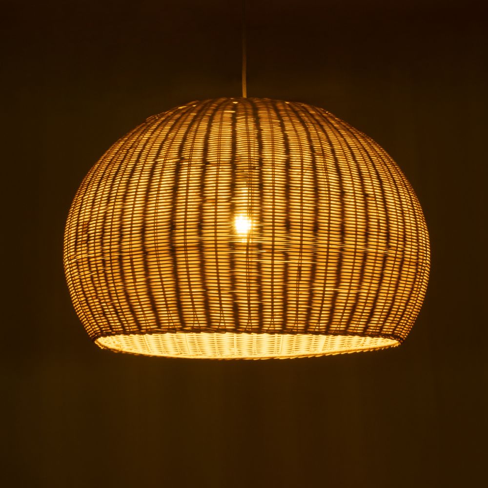 GLOBOSTAR® RAITO 01825 Boho Κρεμαστό Φωτιστικό Οροφής με Ντουί 1 x E27 AC 220-240V IP20 - Μπεζ - Μ60 x Π60 x Υ40cm