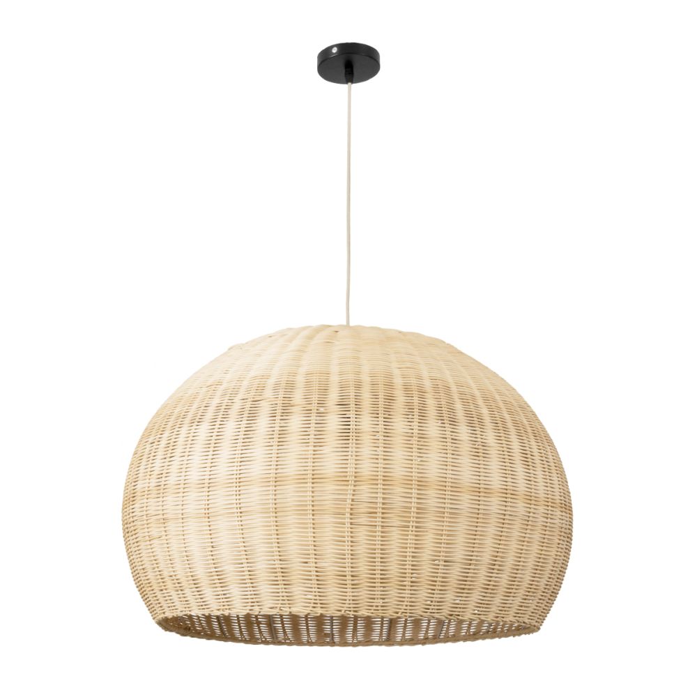 GLOBOSTAR® RAITO 01825 Boho Κρεμαστό Φωτιστικό Οροφής με Ντουί 1 x E27 AC 220-240V IP20 - Μπεζ - Μ60 x Π60 x Υ40cm