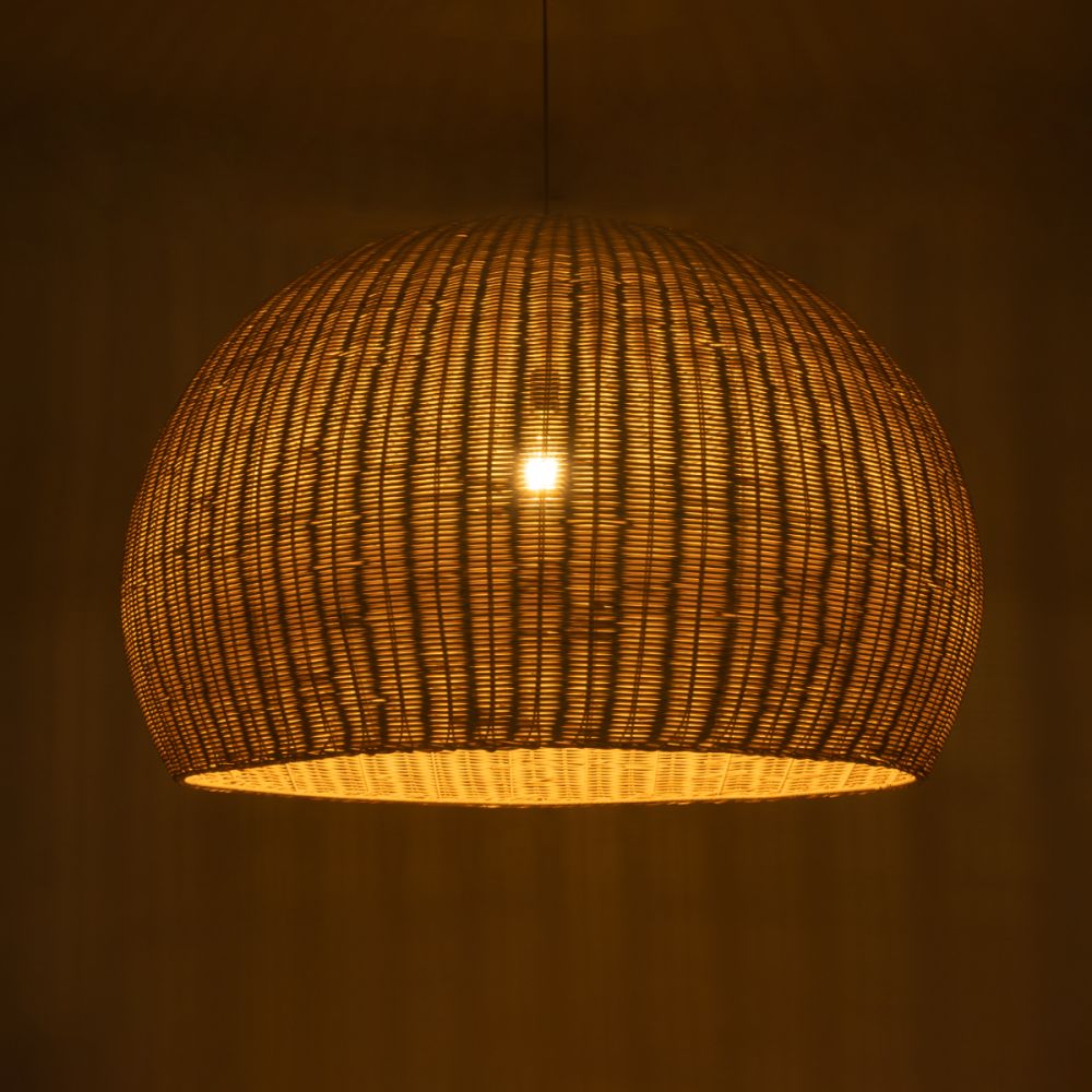 GLOBOSTAR® RAITO 01826 Boho Κρεμαστό Φωτιστικό Οροφής με Ντουί 1 x E27 AC 220-240V IP20 - Μπεζ - Μ100 x Π100 x Υ63cm