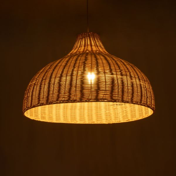 GLOBOSTAR® AFURU 01828 Boho Κρεμαστό Φωτιστικό Οροφής με Ντουί 1 x E27 AC 220-240V IP20 - Μπεζ - Μ60 x Π60 x Υ40cm