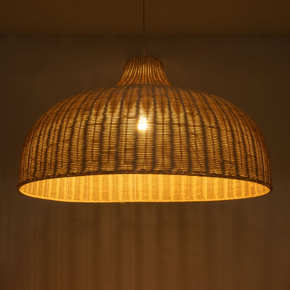 GLOBOSTAR® AFURU 01829 Boho Κρεμαστό Φωτιστικό Οροφής με Ντουί 1 x E27 AC 220-240V IP20 - Μπεζ - Μ100 x Π100 x Υ60cm
