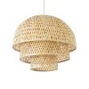 GLOBOSTAR® HIROKA 01836 Boho Κρεμαστό Φωτιστικό Οροφής με Ντουί 1 x E27 AC 220-240V IP20 - Μπεζ - Μ60 x Π60 x Υ50cm