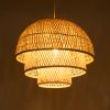 GLOBOSTAR® HIROKA 01836 Boho Κρεμαστό Φωτιστικό Οροφής με Ντουί 1 x E27 AC 220-240V IP20 - Μπεζ - Μ60 x Π60 x Υ50cm